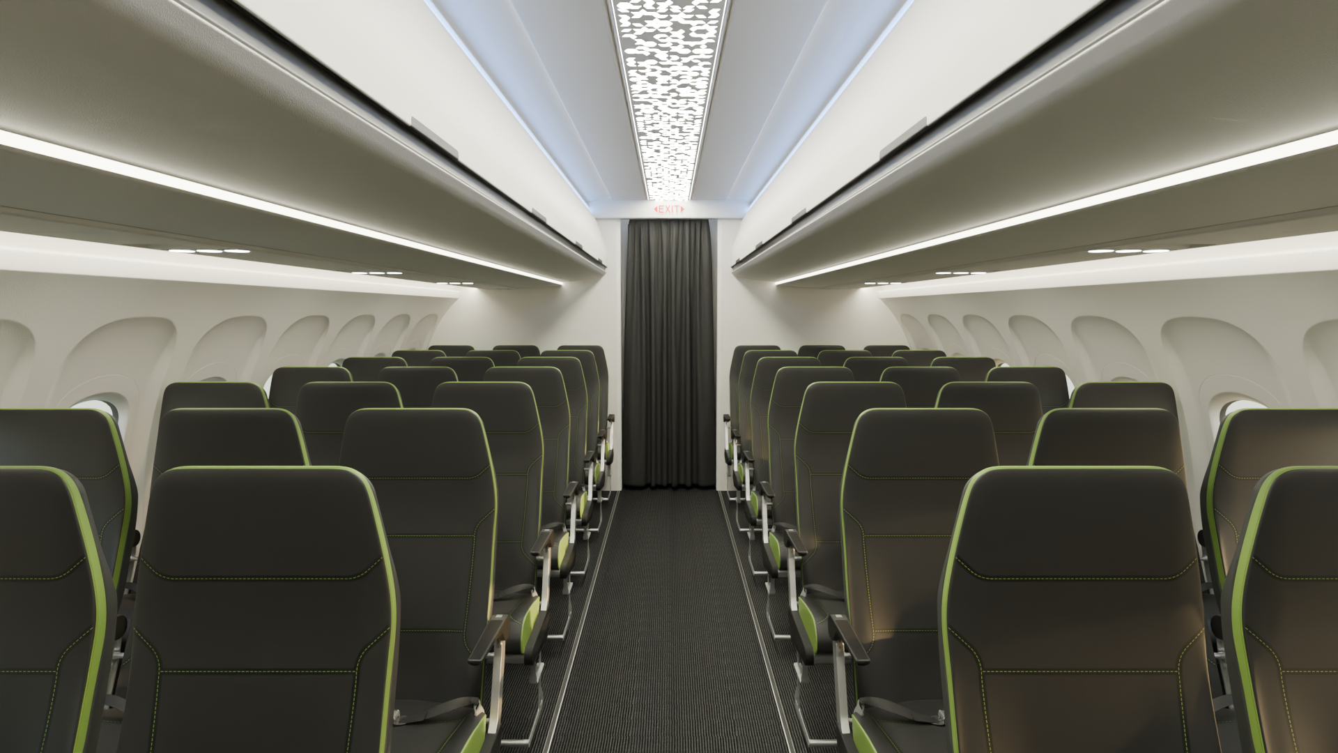 Mirus Aircraft Seating Kestrel Seat IN Cabin Render Front View